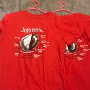 Two red baseball shirts!
